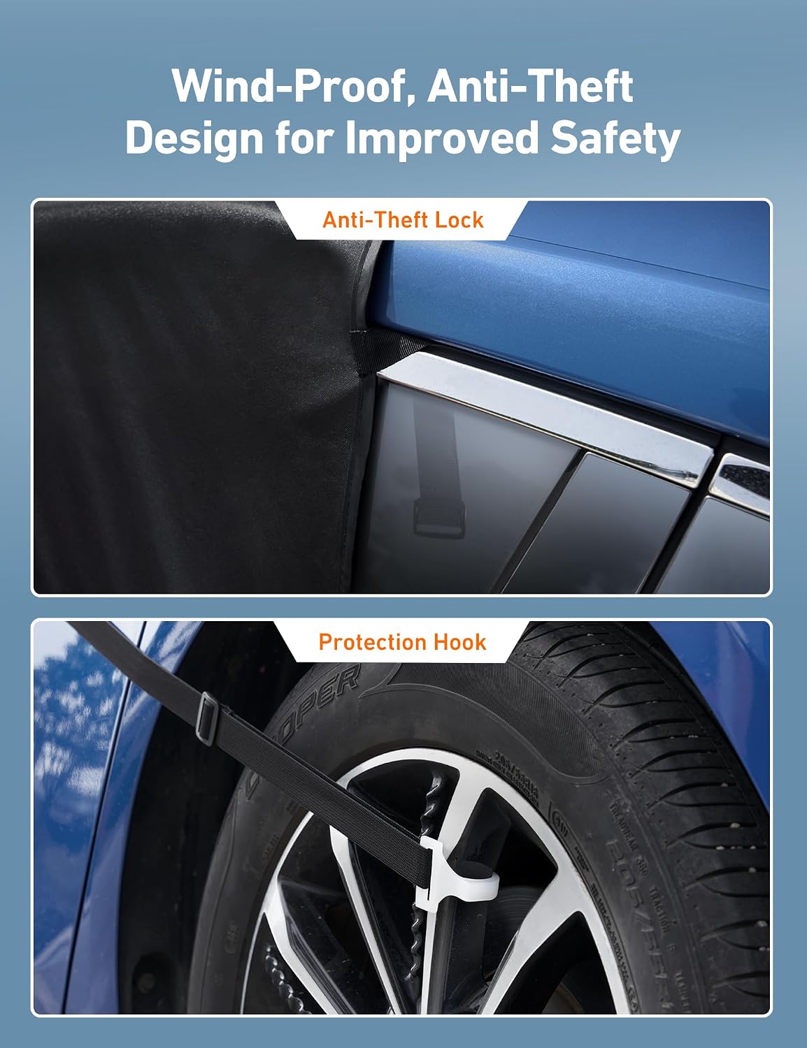 Thumbnail 4 de AstroAI Car Windshield Snow Cover with 2 Mirrors