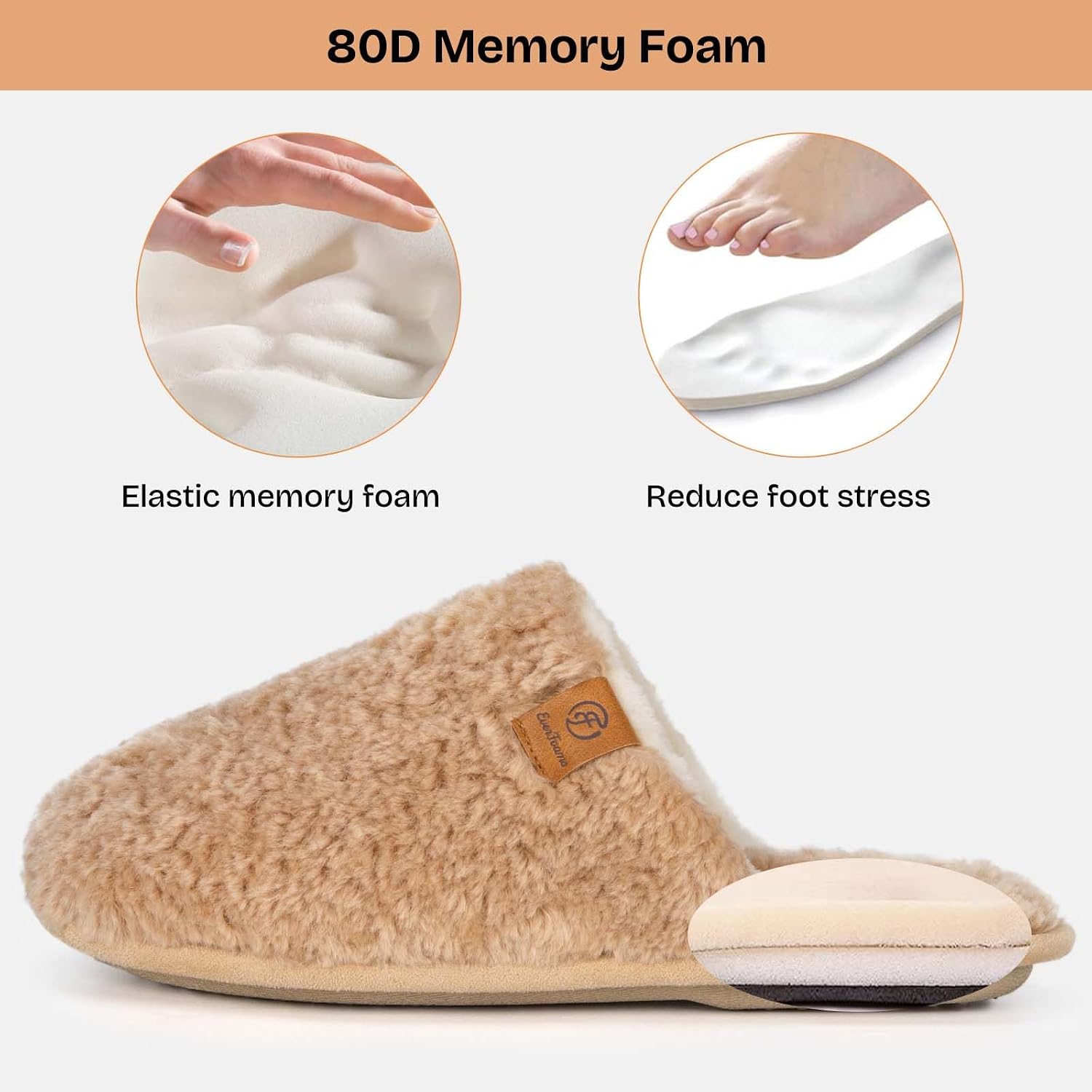 Detalle 2 de EverFoams Cosy Alpine shearling slippers memory foam