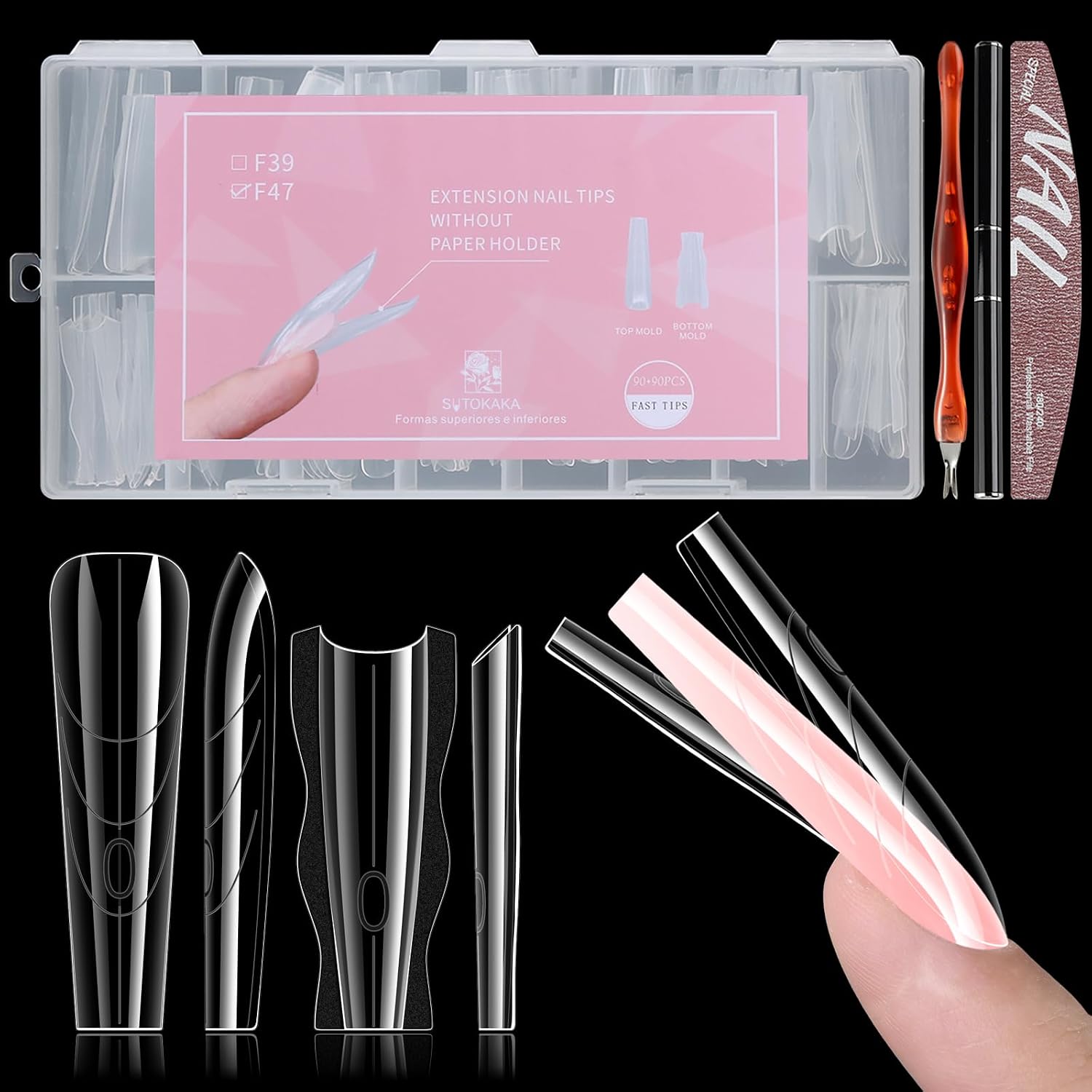 Detalle de SUTOKAKA Polygel Nail Forms 120-Piece Kit