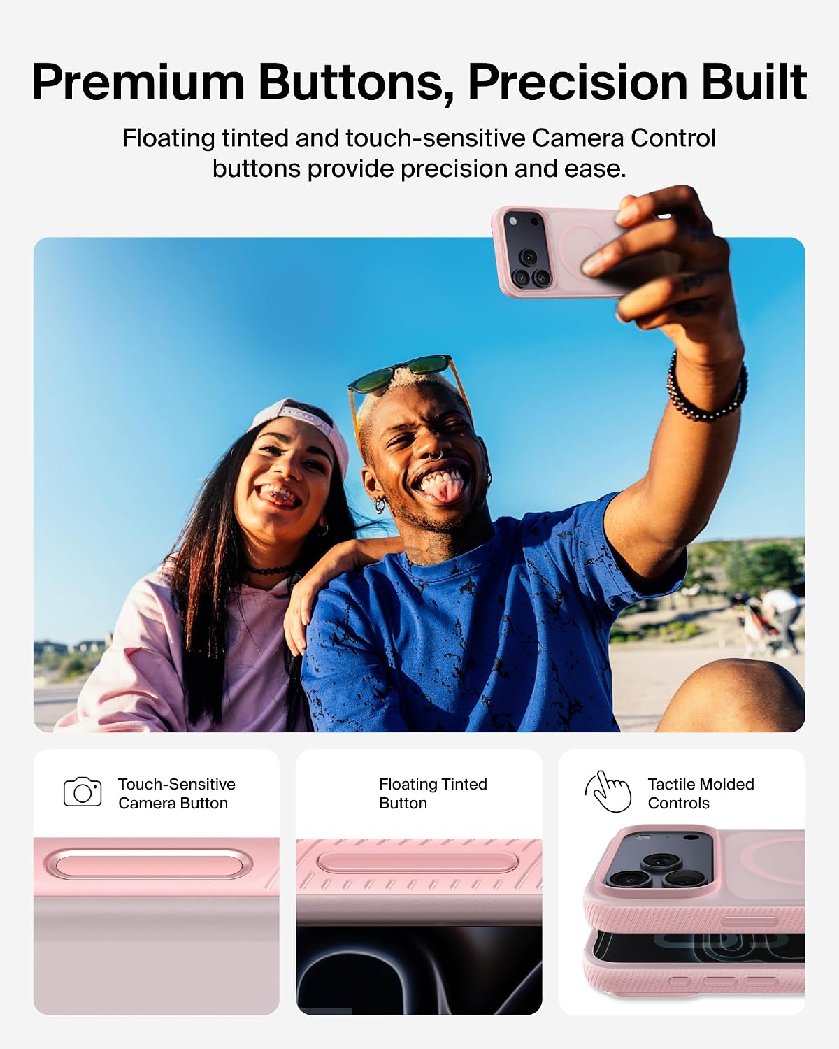 Detalle de Belkin SheerForce Grip MagSafe Case for iPhone 17 Pro Max – Slim, Transparent, Anti-Slip