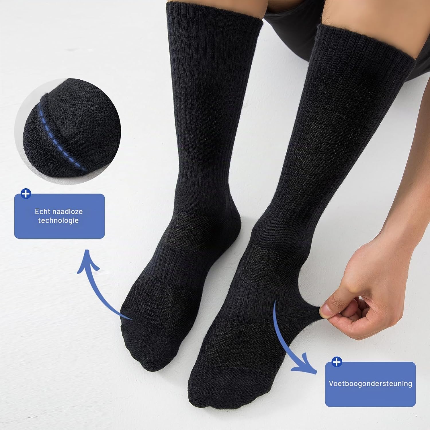 Thumbnail 6 de SockWaddles katoenen sportsokken unisex, naadloos en ademend met demping
