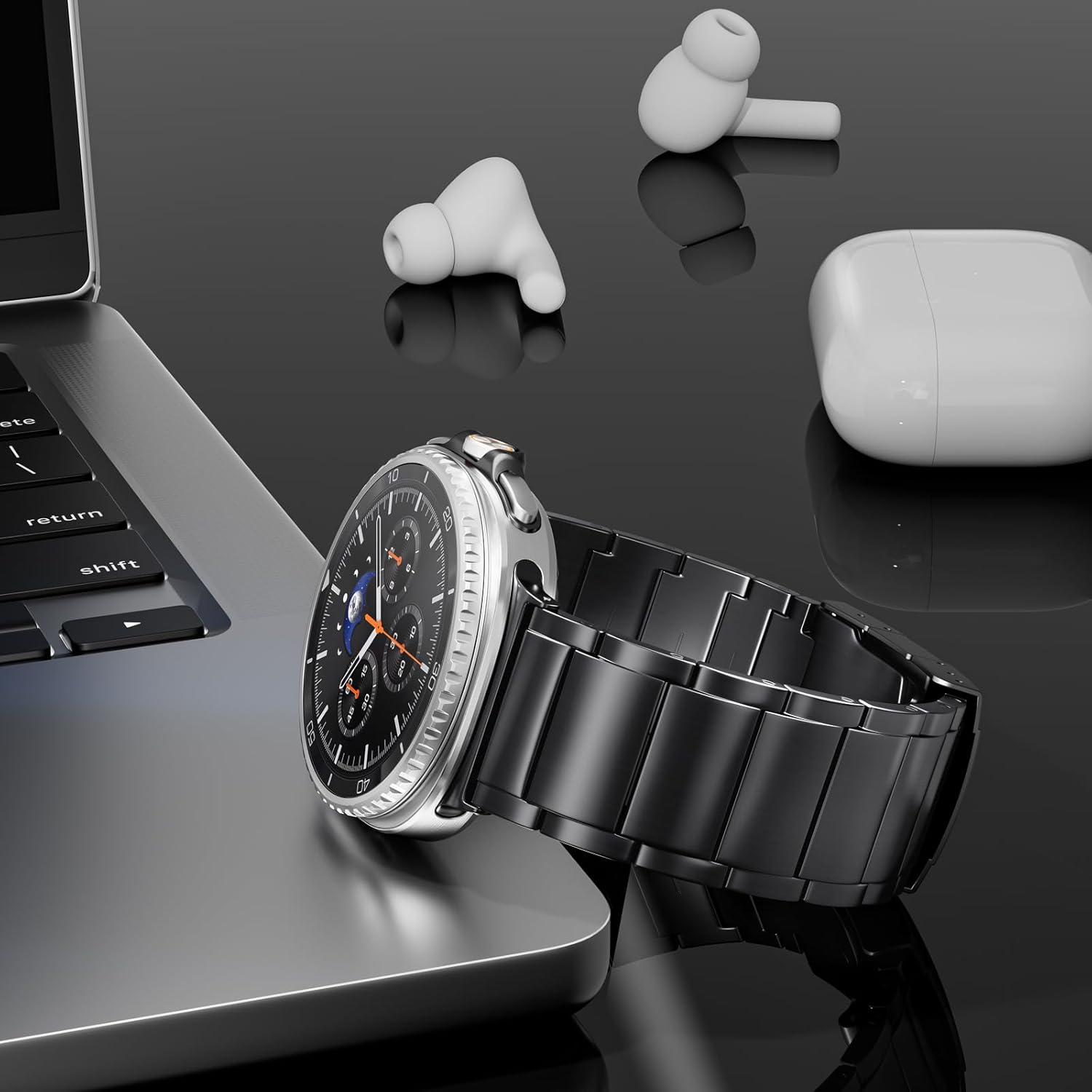 Thumbnail 2 de LULULOOK Titanium Strap for Samsung Galaxy Watch 8 & 8 Classic (2025) – Adjustable 40/44mm and 46mm, Folding Clasp