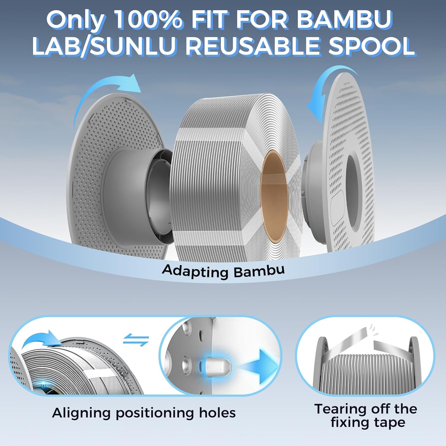 Thumbnail 2 de Creality PETG Filament Refill 1kg 1.75mm for Bambu Lab Spool – Clear PETG