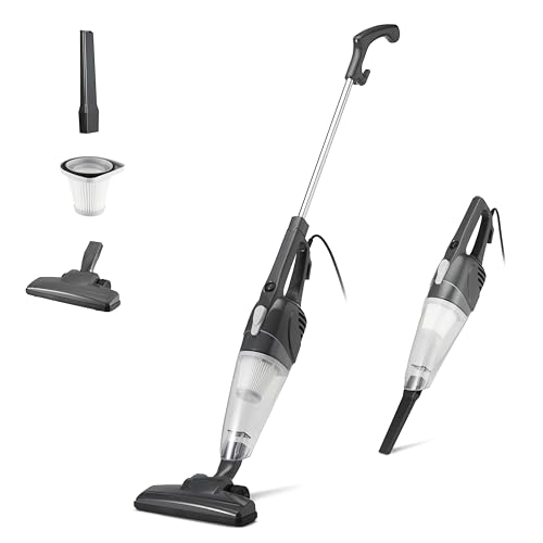 Detalle de Amazon Basics 2-in-1 Corded Upright Vacuum Cleaner, Lightweight Stick, Black