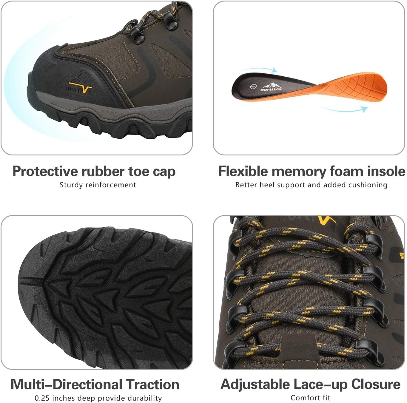 Thumbnail 1 de NORTIV 8 Herren wasserdichte Wanderschuhe Low Top – leichte Outdoor- und Trekking-Trailschuhe