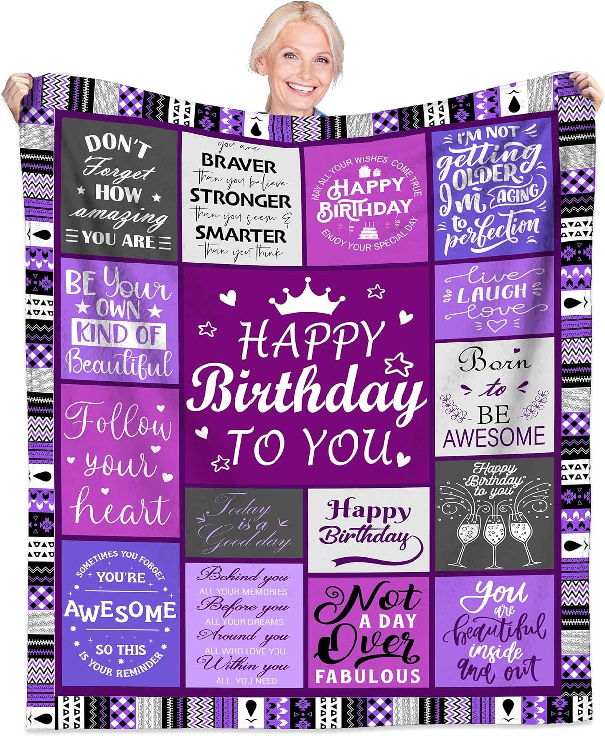 Detalle de Aleture Soft Throw Blanket 60" x 50" – Birthday Gift for Women