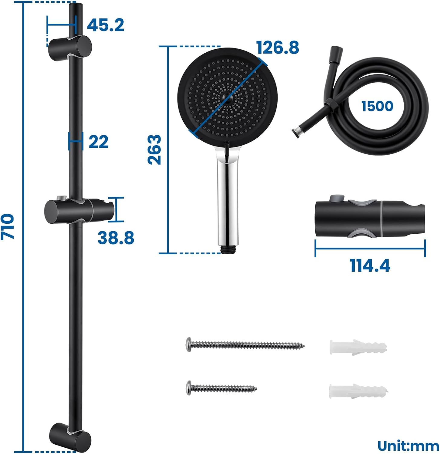 Thumbnail 5 de Auralum Asta Doccia 70 cm con Soffione