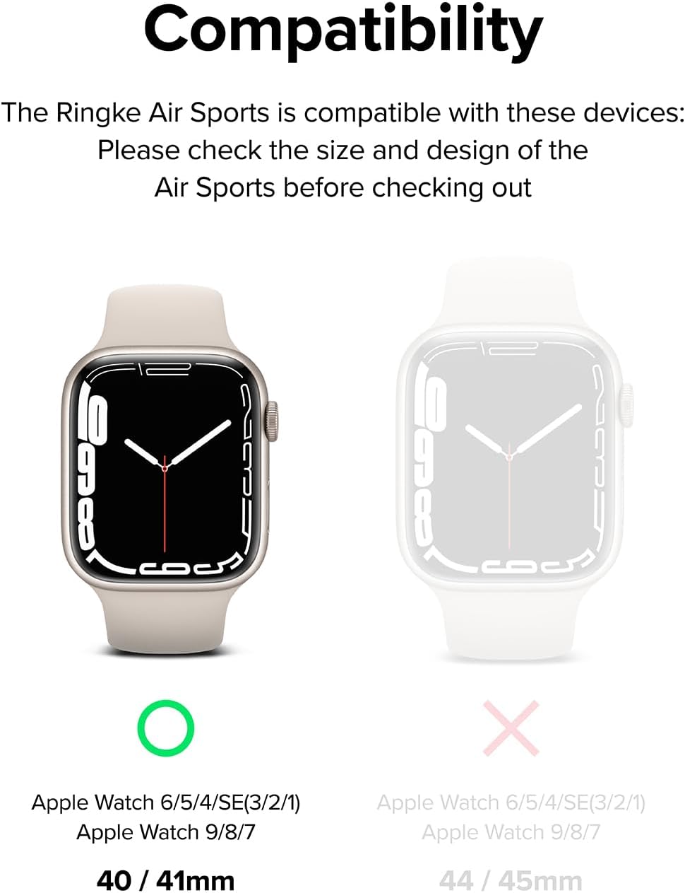 Detalle de Ringke Air Sports for Apple Watch Series 9/8/7 (41mm) and SE (40mm) Navy – Slim, Flexible TPU Case