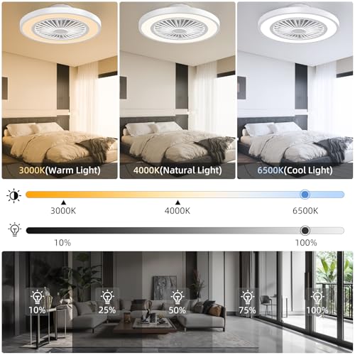 Detalle de Ateroll Ventilador de Techo con Luz Ø54 cm: LED Dimmbar, 6 velocidades y control remoto