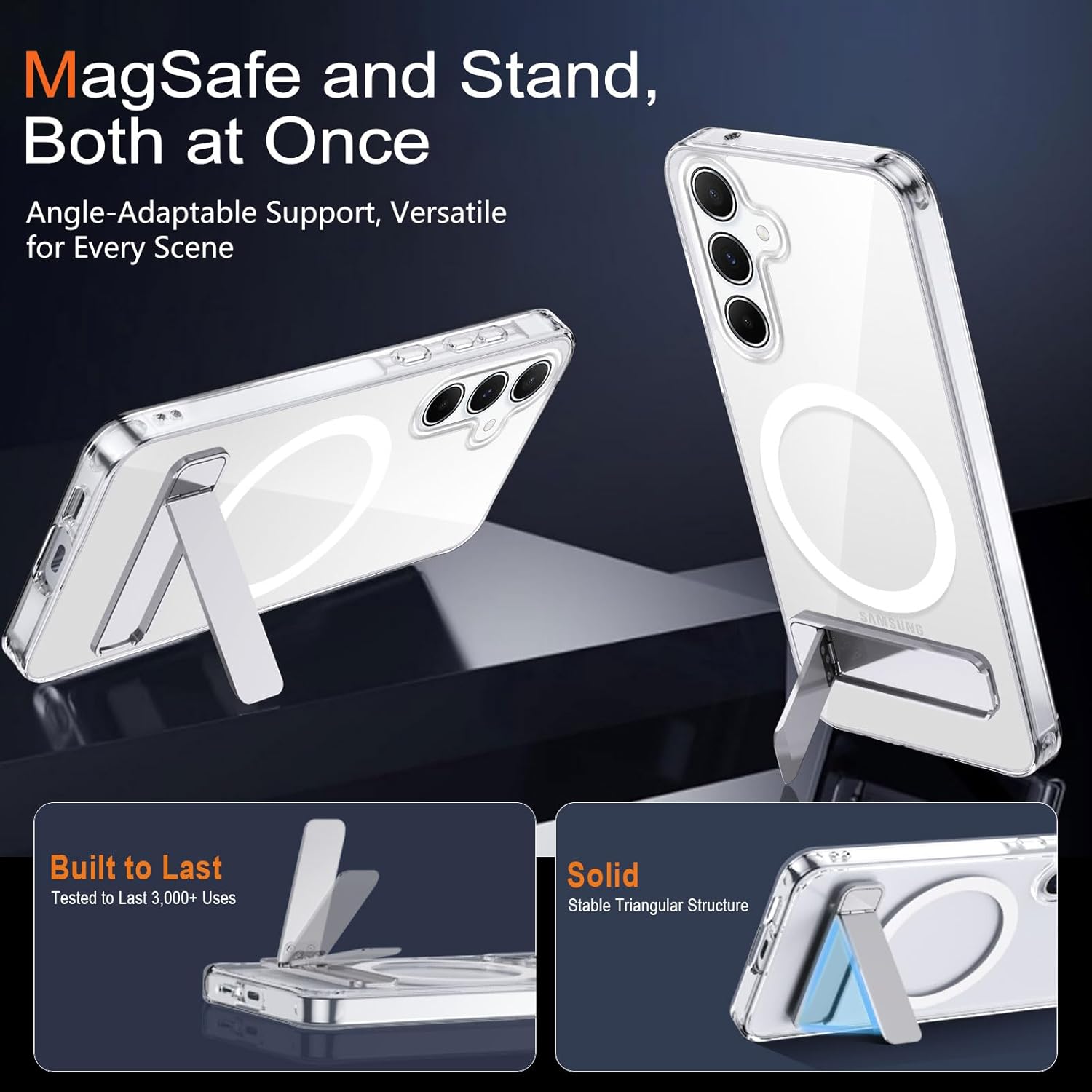 Thumbnail 1 de XTCASE Cover Magnetica per Samsung Galaxy S25 5G con supporto regolabile e trasparente