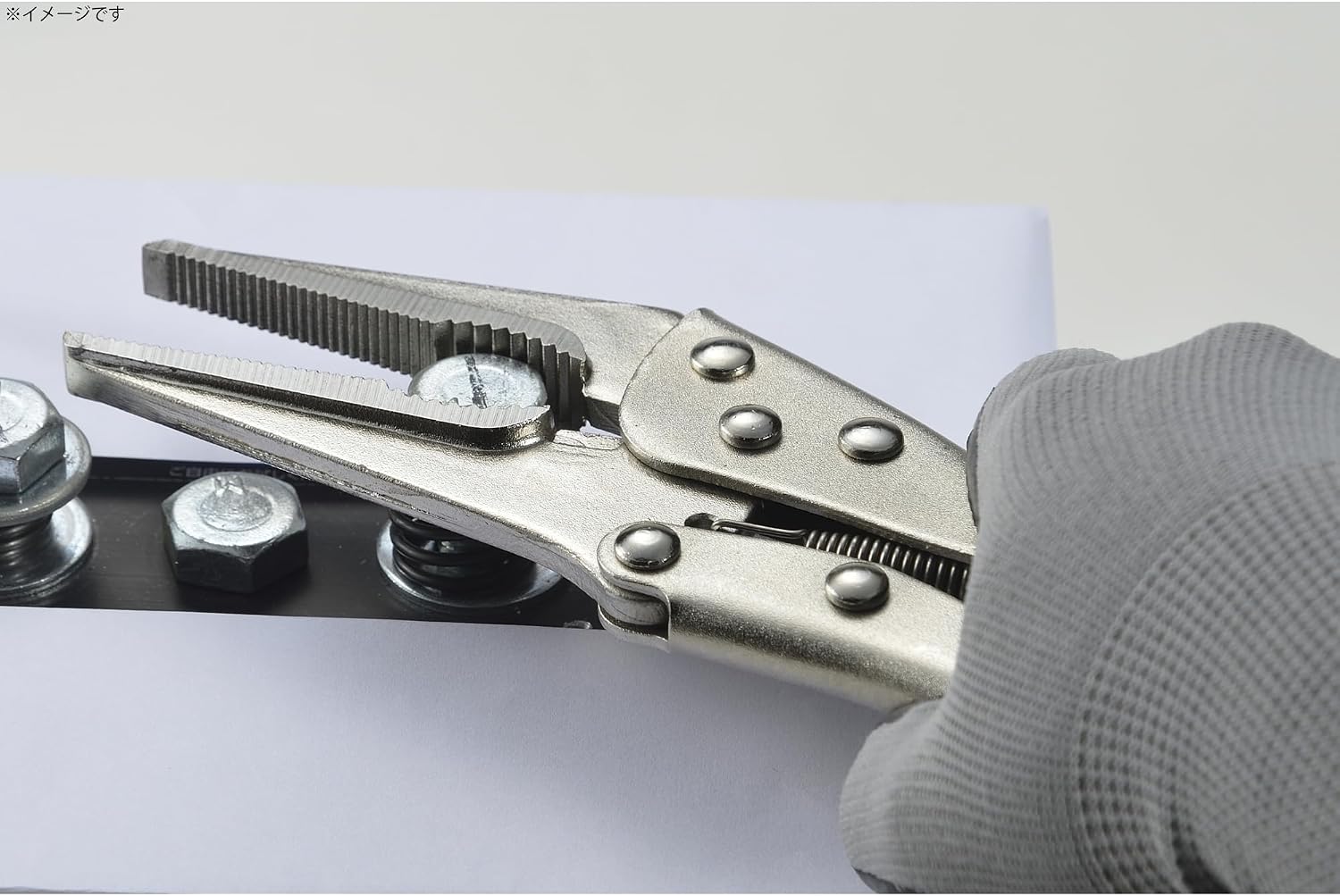 Detalle 1 de TAKAGI 4907052212381 M&M ロングノーズバイスプライヤー 225mm 調整ネジ付き