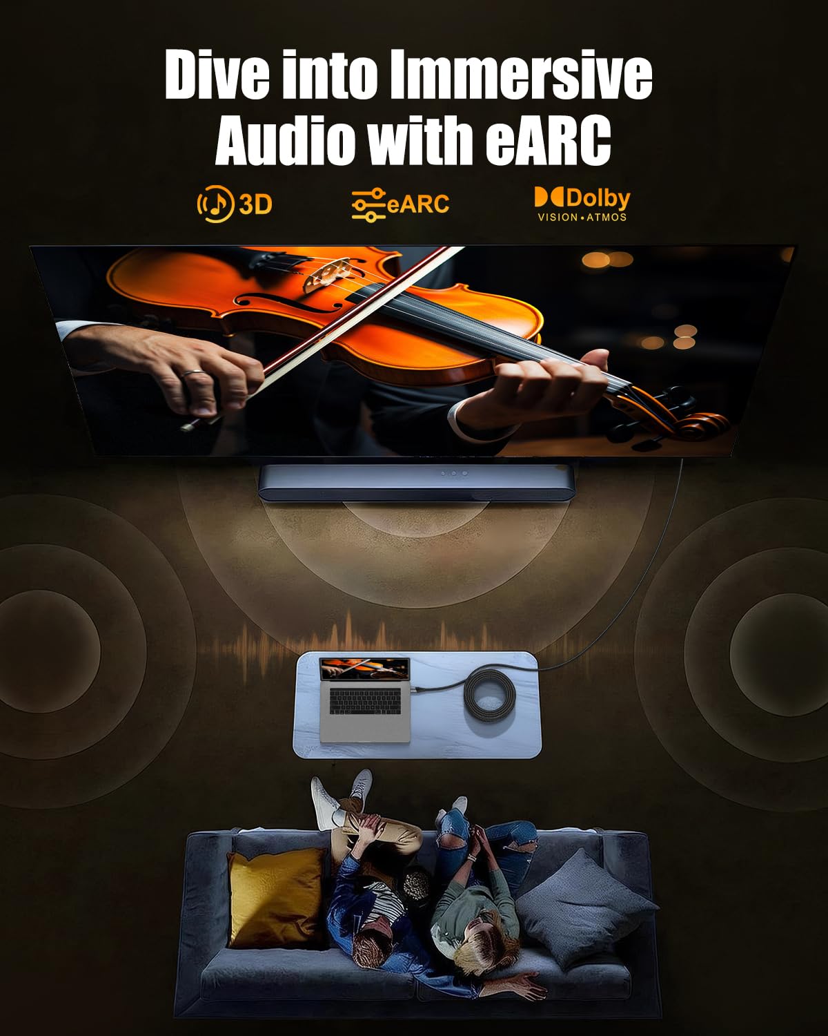 Thumbnail 6 de TEFLOTY 4K HDMI Kabel 10 m (HDMI 2.0, 4K@60Hz, 18 Gbps) mit Ethernet/Audio Rückkanal, ARC & HDR