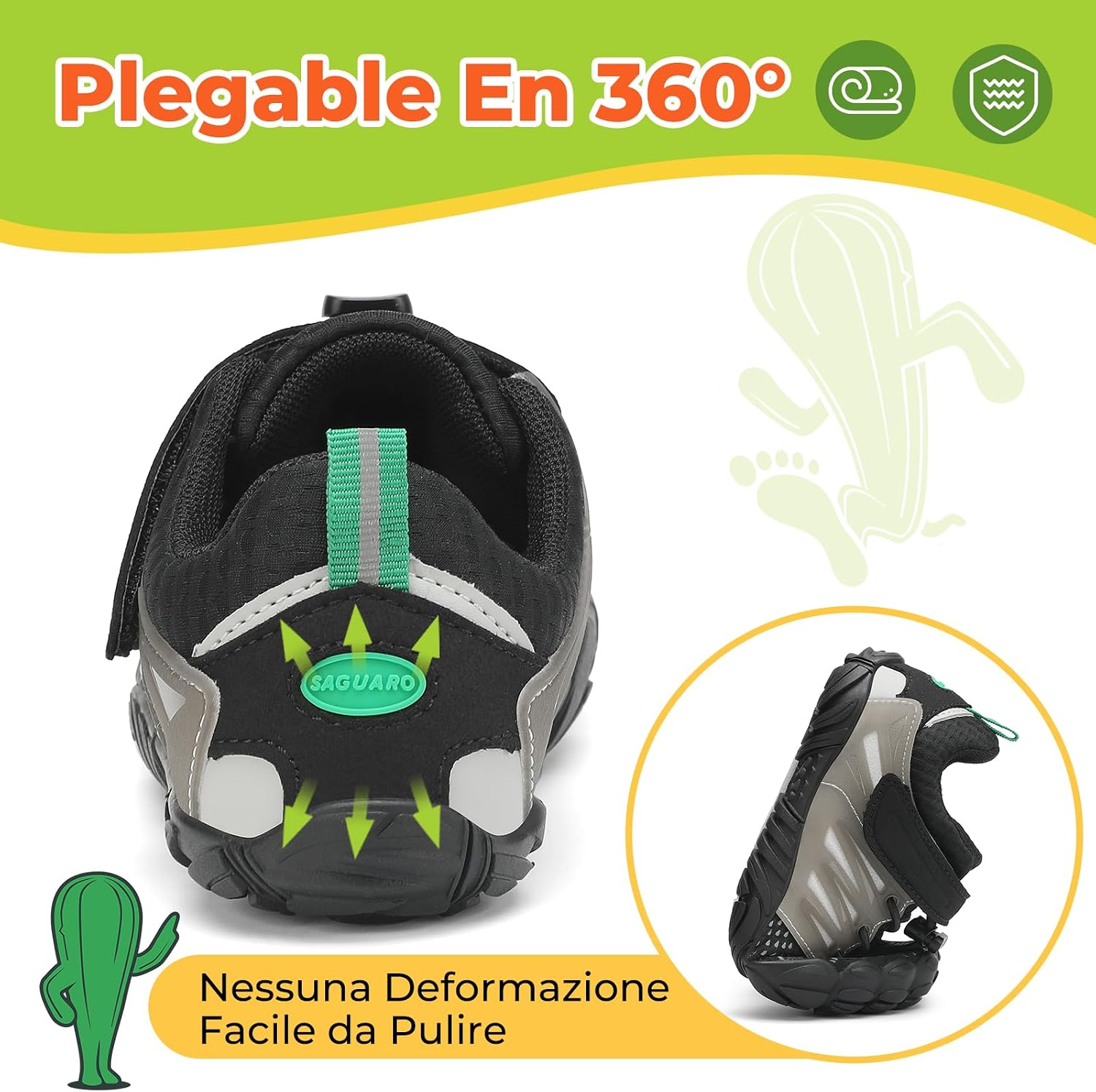 Detalle de SAGUARO Barefoot Shoes bambini traspiranti minimaliste Gr. 24-36