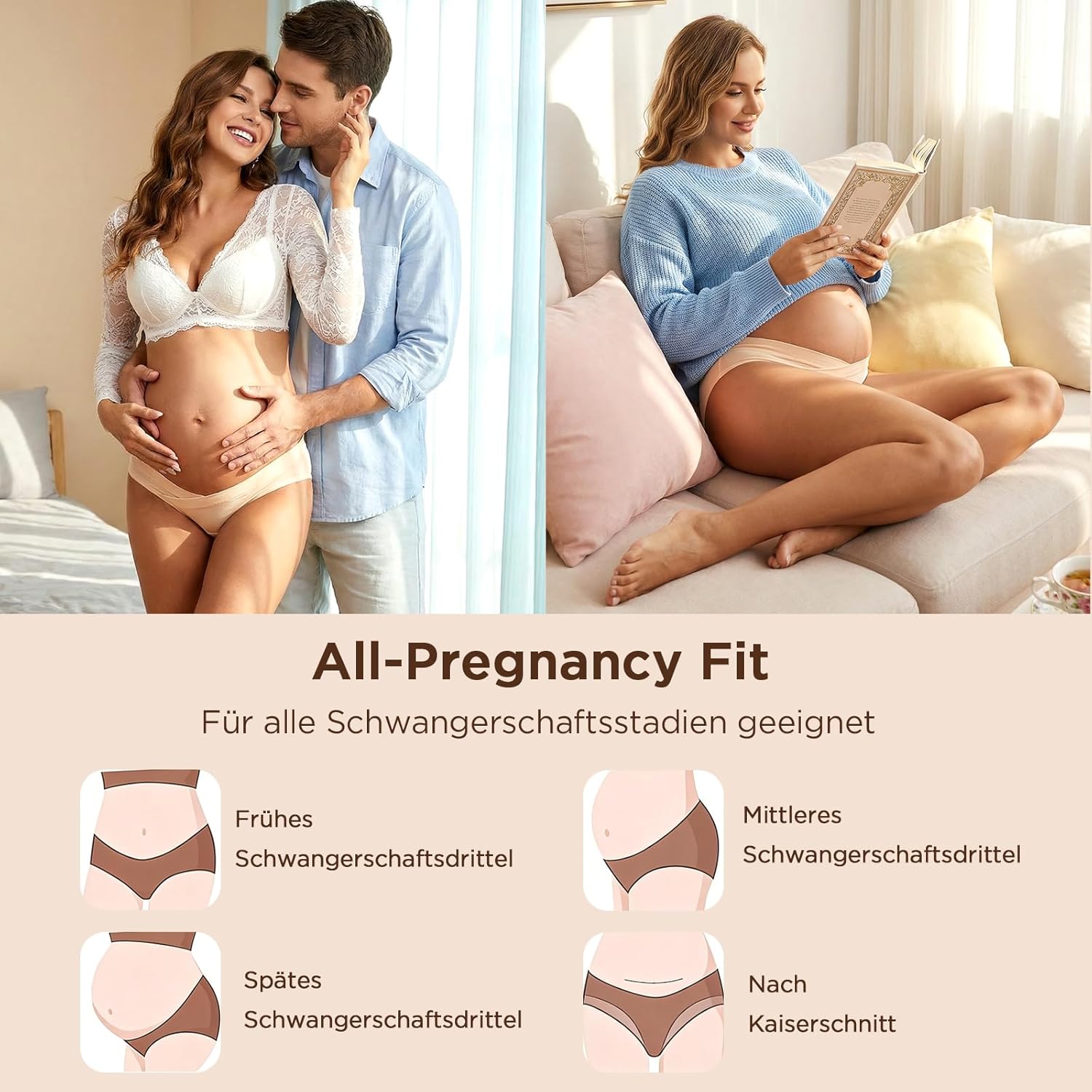Thumbnail 4 de Briyat Umstandsunterhosen Damen – 6er Pack,Baumwolle, atmungsaktiv und sanfte Unterstützung im Wochenbett