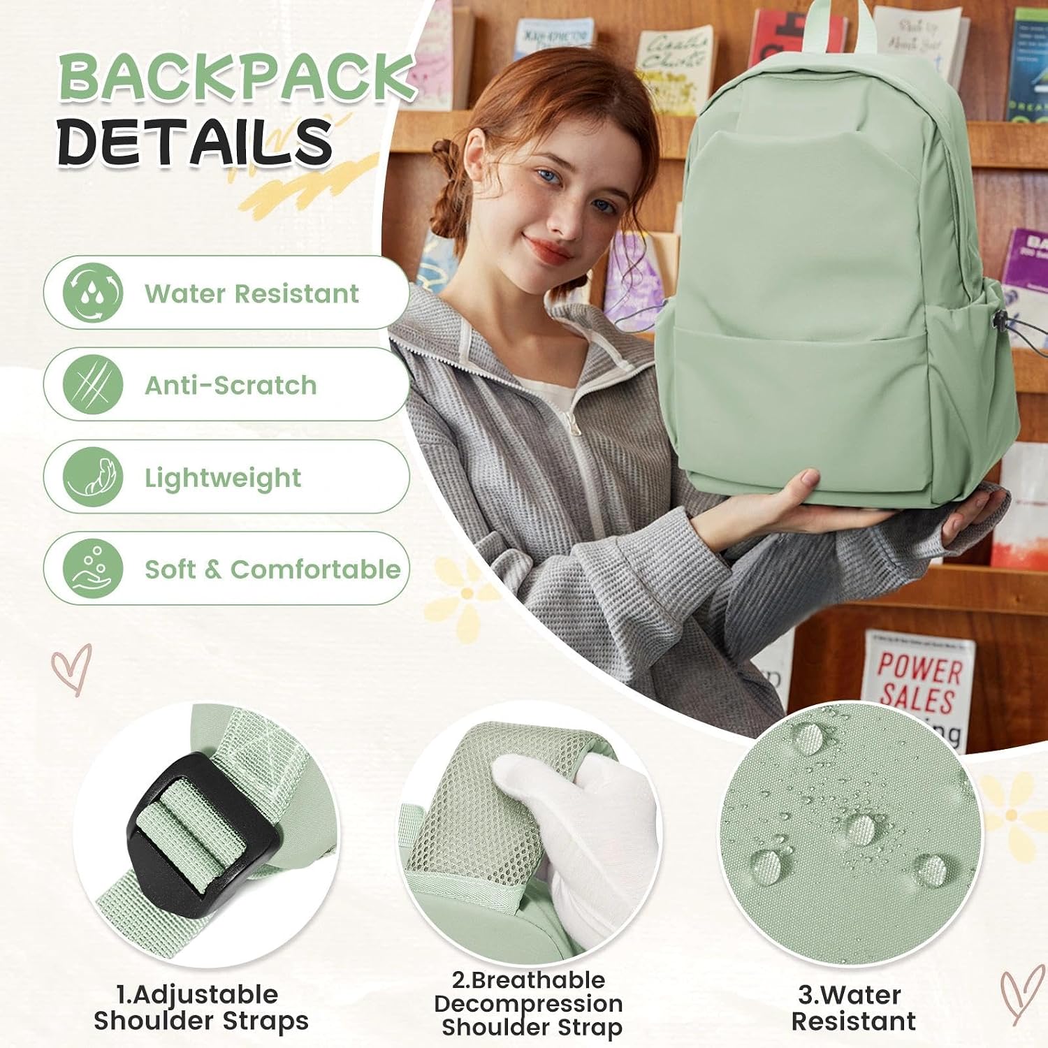 Detalle 2 de HYC00 Mochila escolar grande 25 L