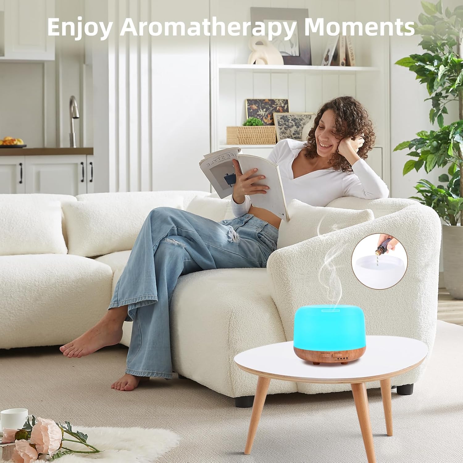 Detalle de 300ML essential oil diffuser with remote