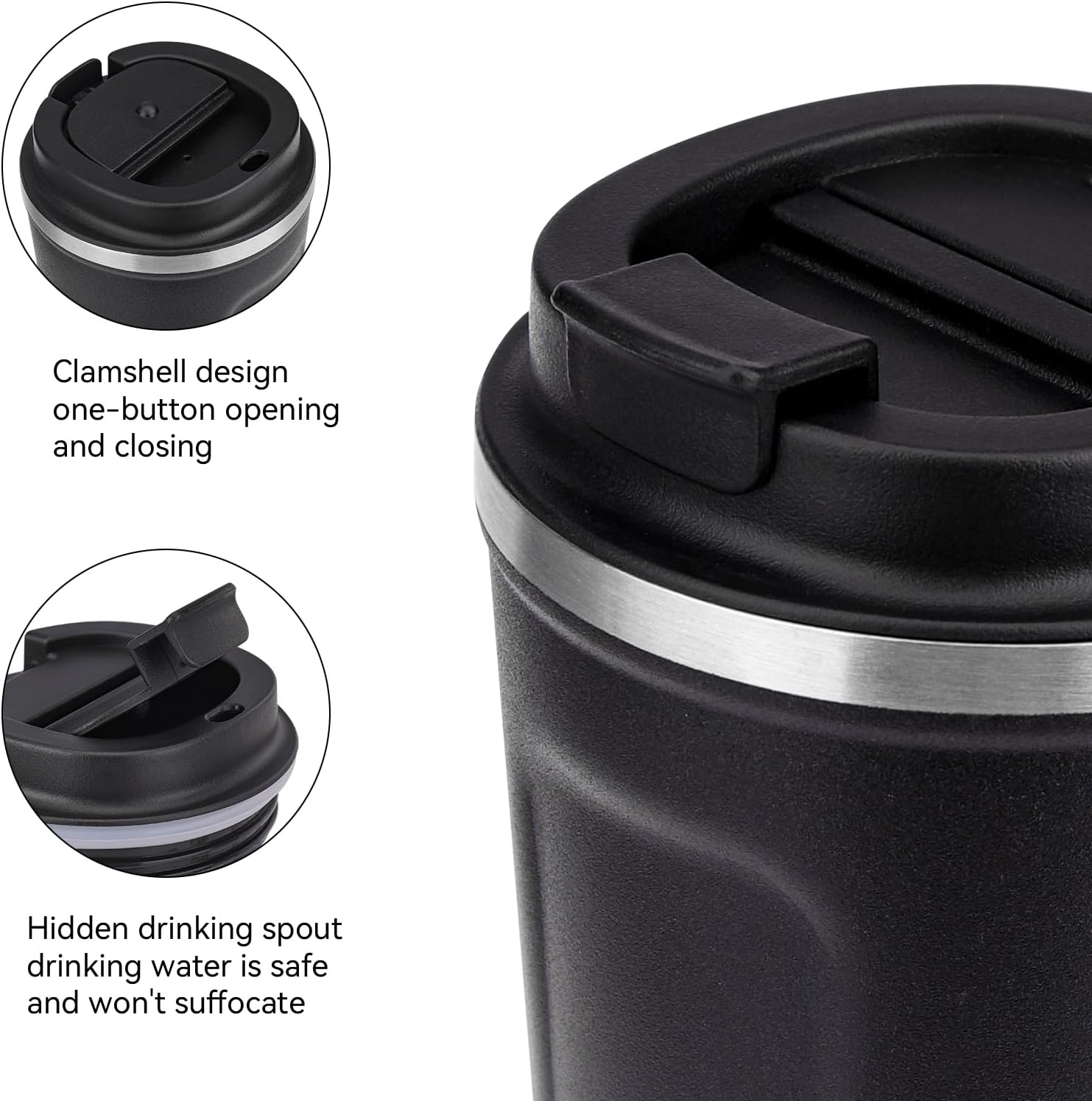 Thumbnail 3 de ERBO Kaffeebecher to go – Thermobecher aus Edelstahl, 380 ml, blau