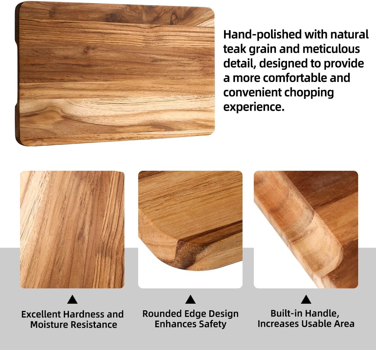 Thumbnail 5 de YUSOTAN Teak Wood Cutting Board Set 3 🍽