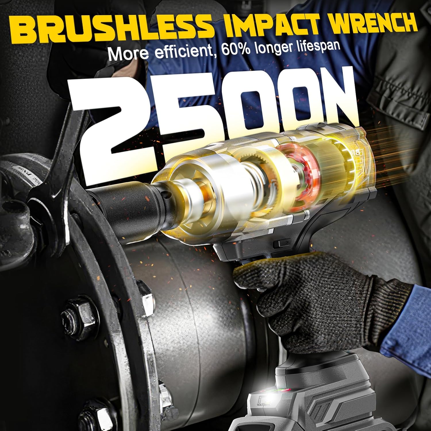 Thumbnail 4 de DIYtoolifz 3/4" Cordless Impact Wrench (Bare Tool) – 1850 FT-LBS / 2500 N.m, 4-Speed, Dewalt 20V Battery Compatible