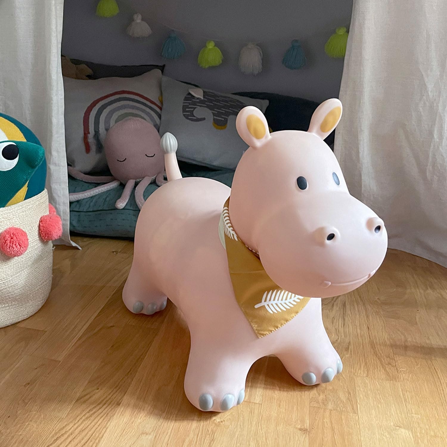 Thumbnail 2 de Kindsgut Animal Sauteur pour Enfants – Hippo, couleurs discrètes et finitions soignées (Pompe incluse)