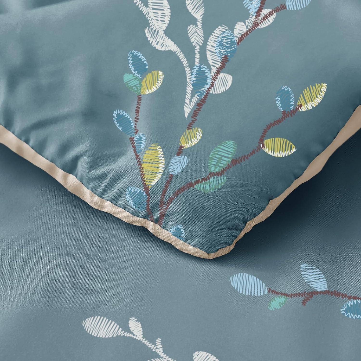 Thumbnail 5 de Exclusivo Mezcla Coverless Duvet Set in King Size - 7.5 Tog, Reversible with Flower Pattern (Blue)