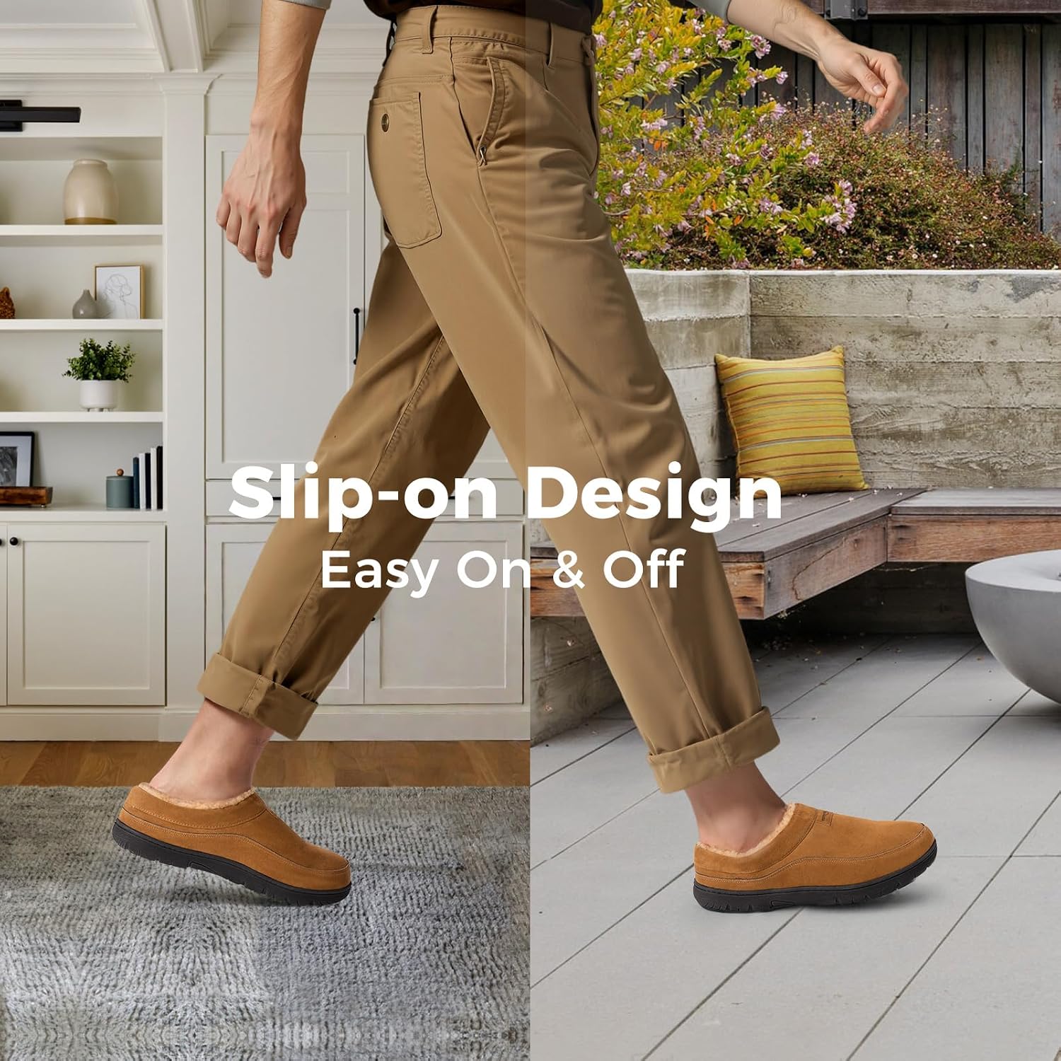 Thumbnail 4 de HomeTop Men’s Moccasin Slippers with Memory Foam & Non-slip TPR Sole