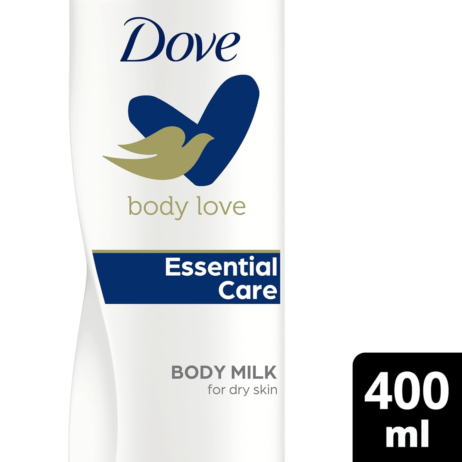 Detalle de Dove Body Love Feuchtigkeitsspendende Körpermilch Essential Care – Für trockene Haut, 3x400 ml