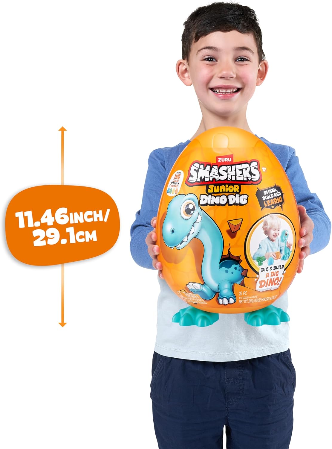Thumbnail 3 de ZURU SMASHERS 74115B Junior T-Rex Dino Dig Egg Sensory Build Toy