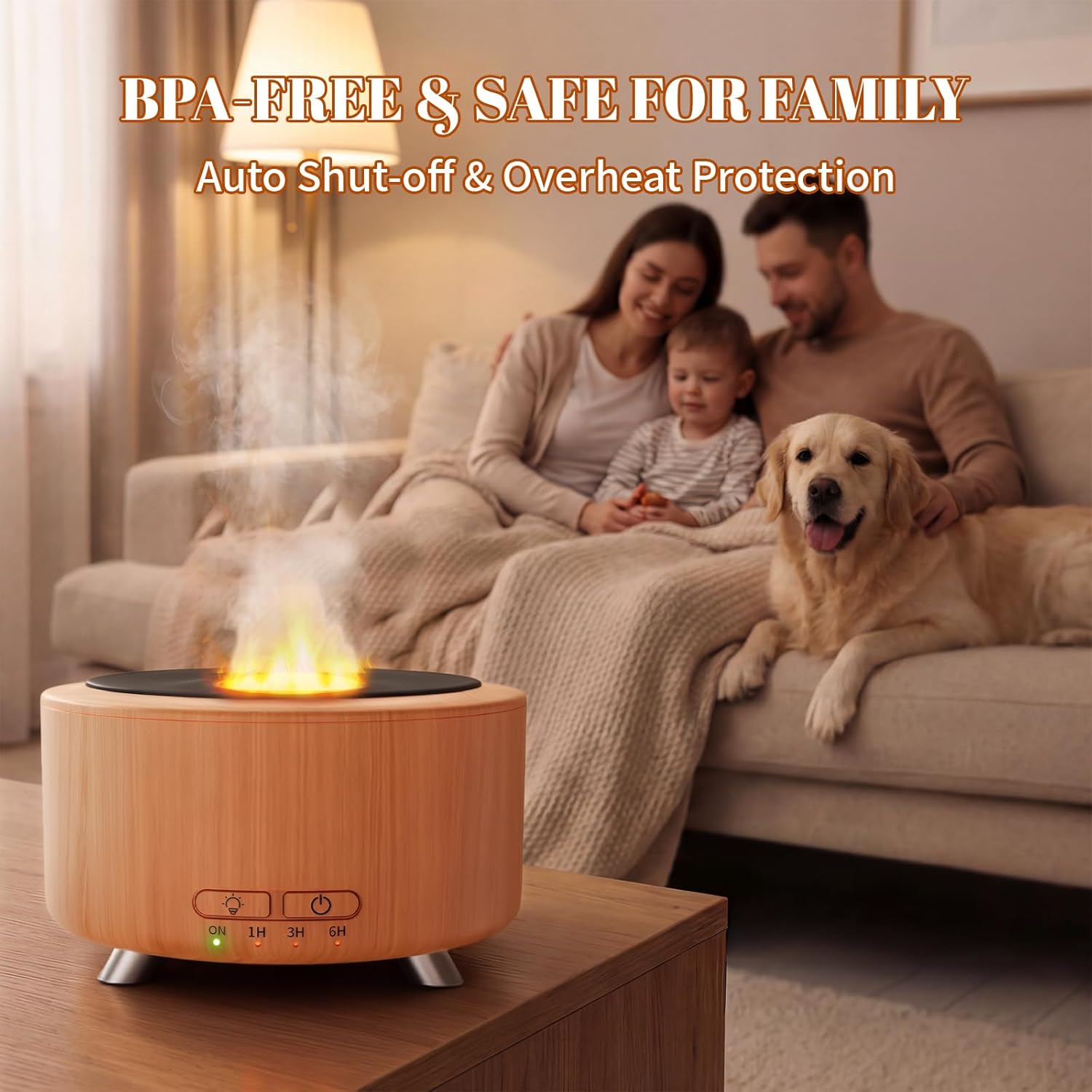 Thumbnail 6 de Essential Oil Diffuser for Home with 500ml Tank and Wood Grain Finish