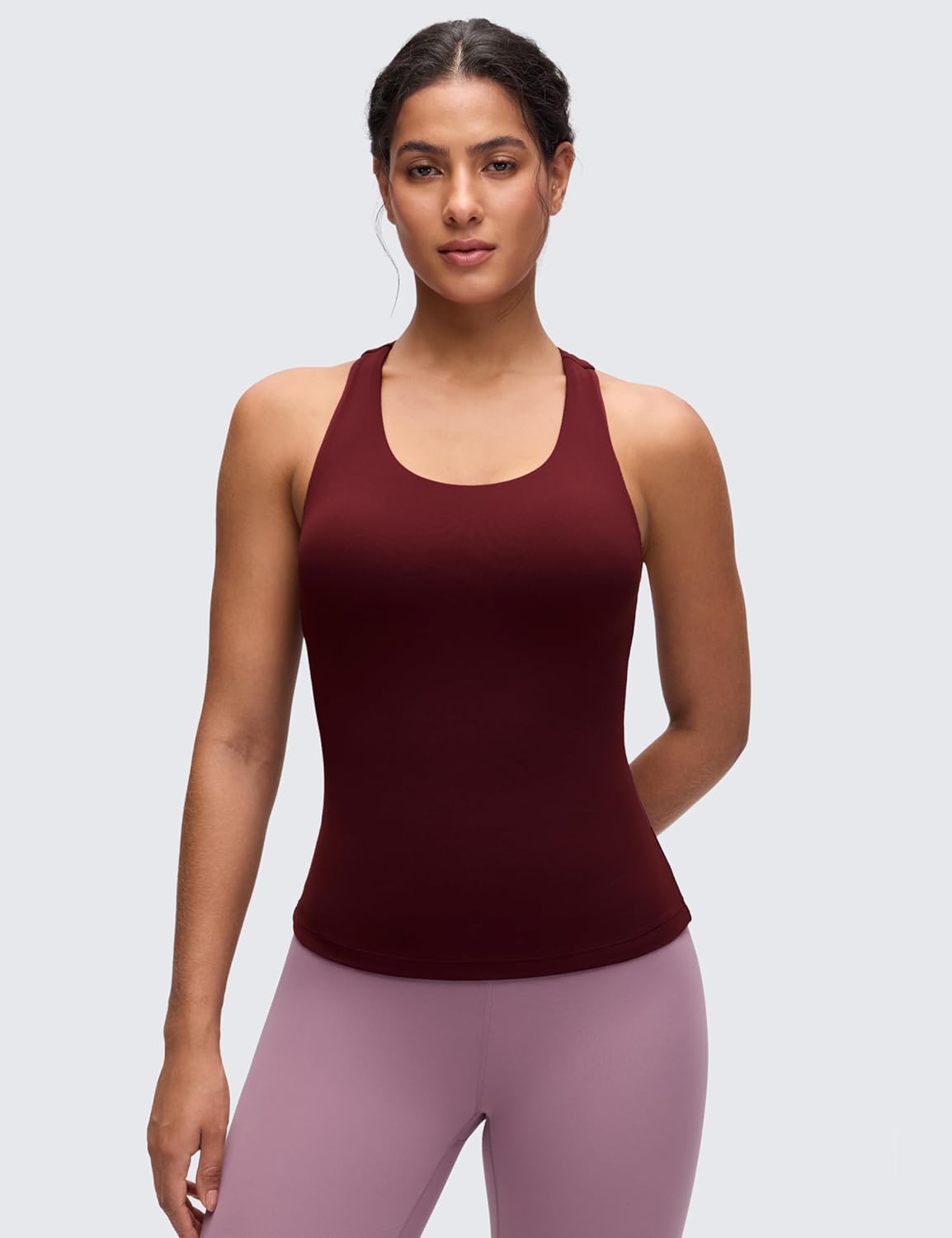 Detalle de CRZ YOGA Women's Butterluxe Workout Tank with Built‑in Bra Racerback