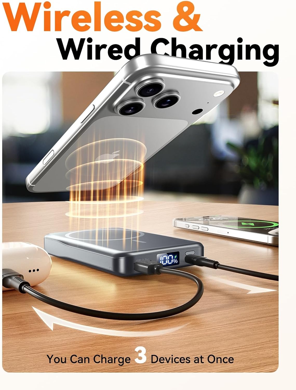 Detalle 1 de Magnetic Portable Charger 10000mAh