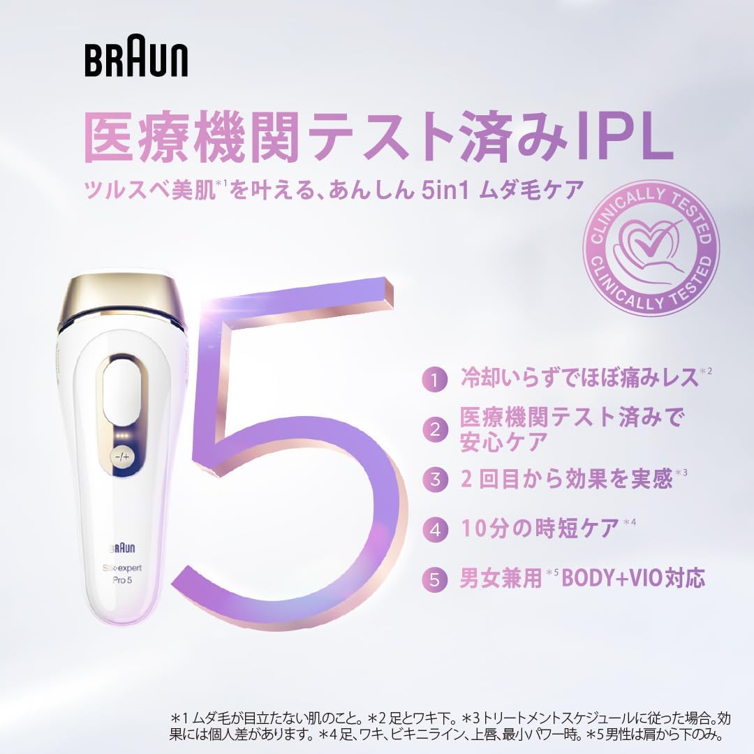 Detalle de ブラウン シルクエキスパート Pro5 PL5387 IPL光美容器 VIO対応・3モード・アタッチメント3個