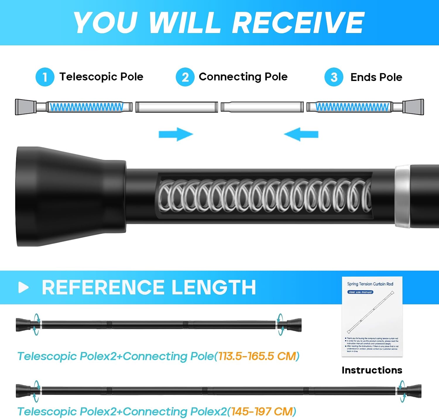 Thumbnail 4 de ZipGlo Tension Rod 113 to 197 cm
