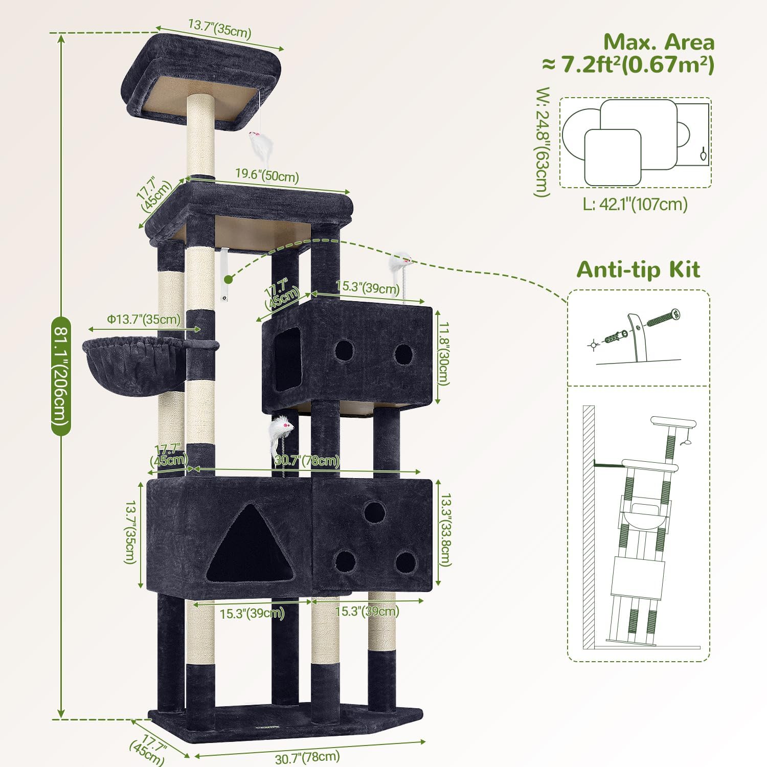 Thumbnail 6 de Globlazer Cat Tower, 81-Inch