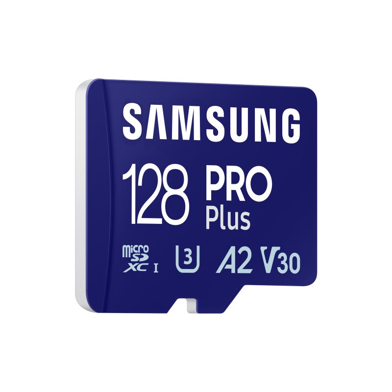 Detalle de Samsung PRO Plus MicroSDXC 128GB UHS-I U3 A2 V30 con Adaptador SD