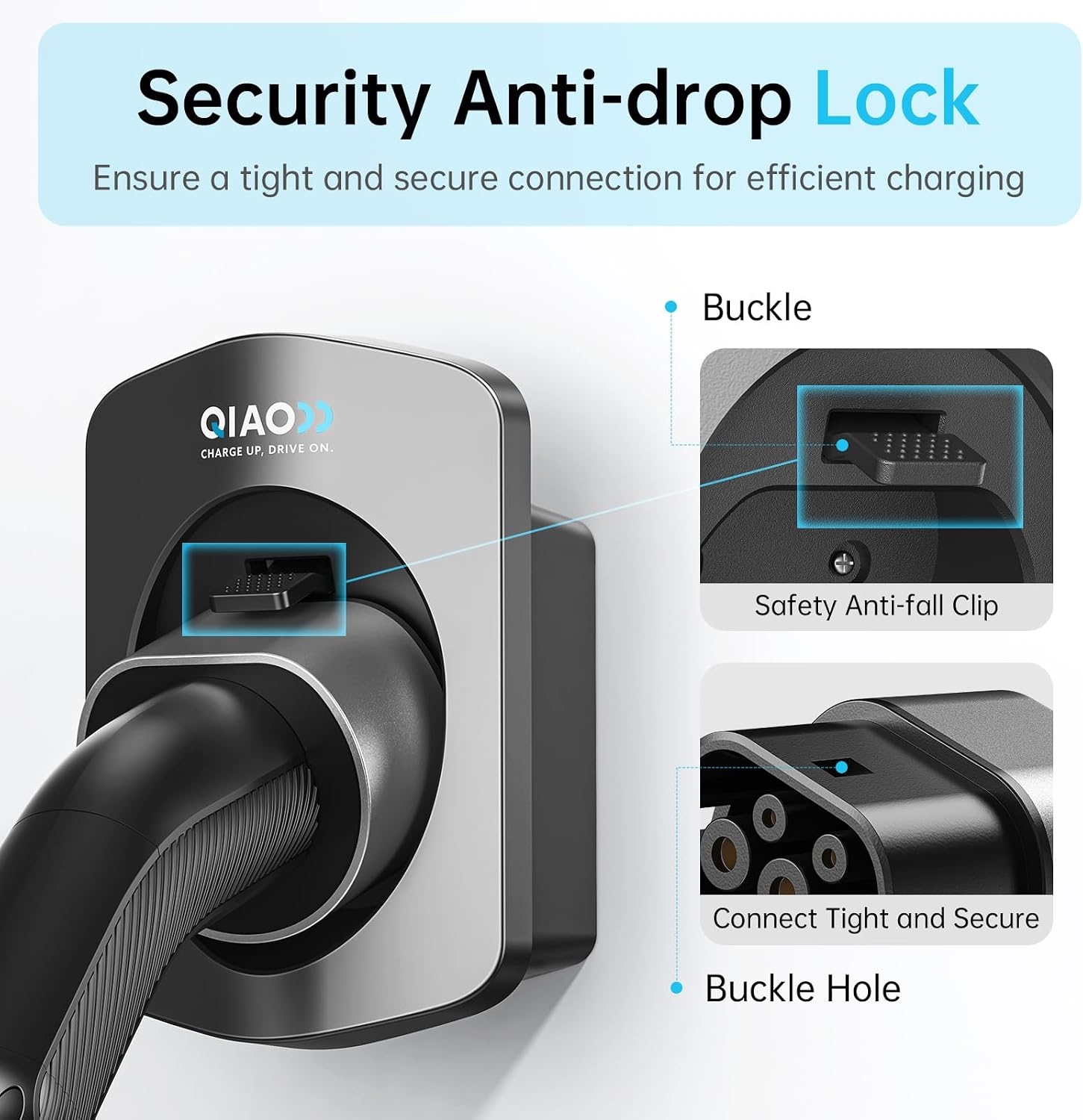 Thumbnail 5 de QIAO)) Type 2 EV Charger Holder – Wall Mount Cable organiser for Type 2 AC charging cables