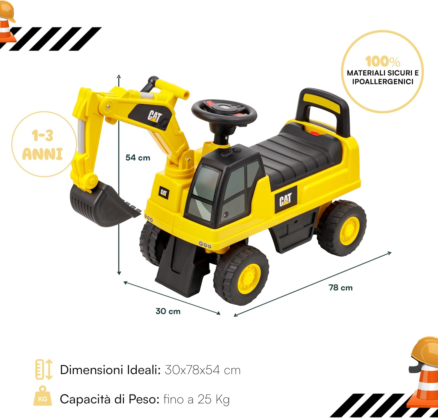 Thumbnail 1 de Baroni Toys Escavatore Cavalcabile CATERPILLAR 30x78x54 cm