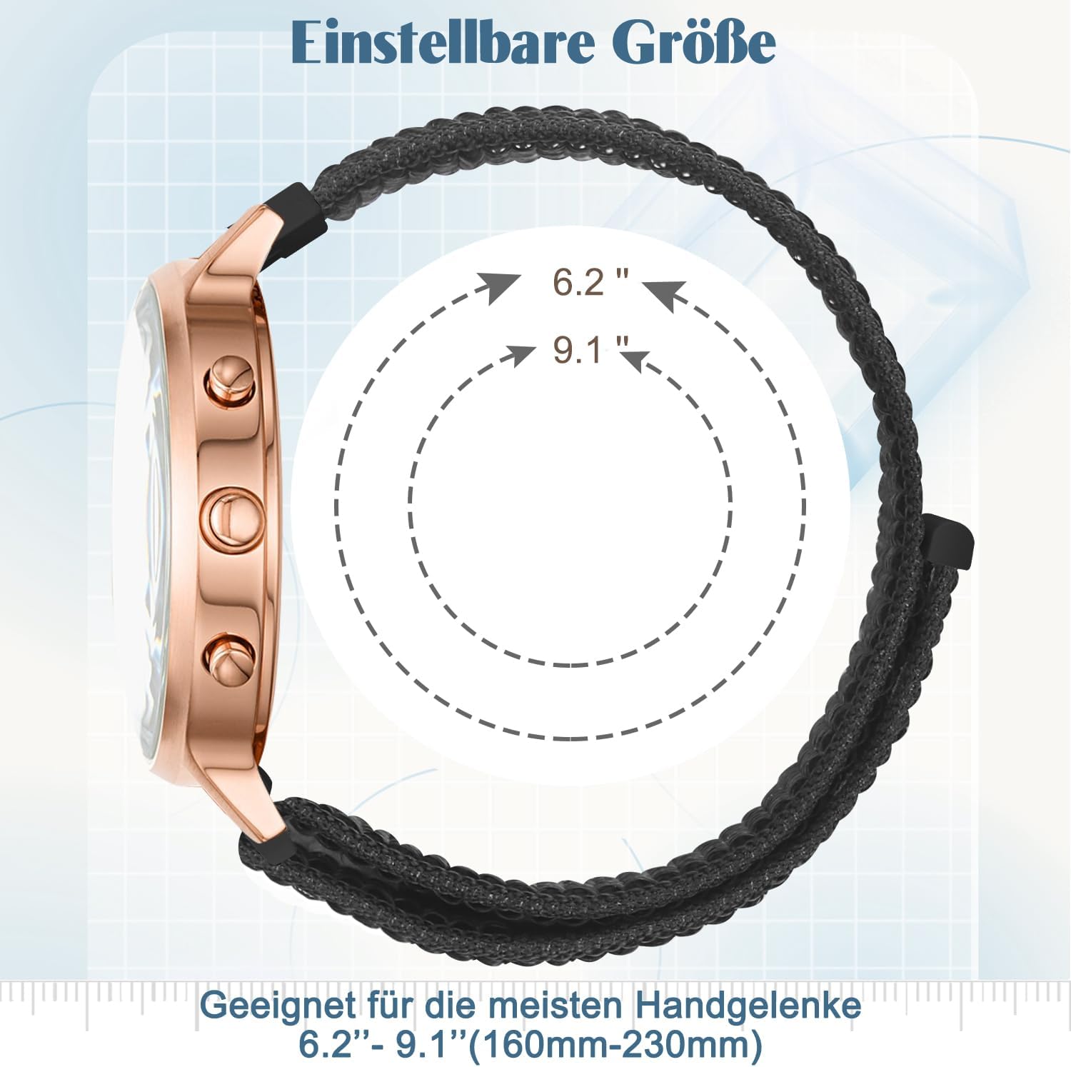 Thumbnail 3 de Vodtian 18 mm Nylon Armband mit Schnellverschluss – passend für Garmin Venu 2S/3S, Venu/Forerunner 255S & mehr