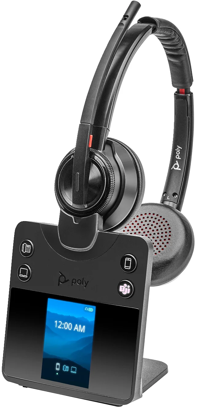 Detalle de Auriculares Poly inalámbricos DECT y Bluetooth con cancelación de ruido (Negro) para oficina