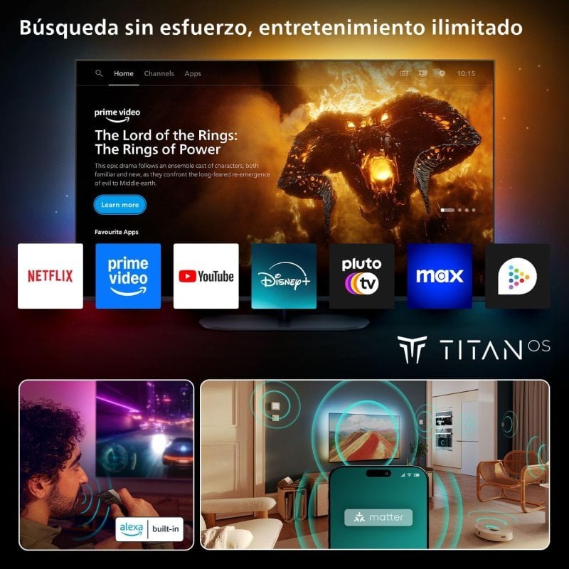 Detalle 2 de Philips 48OLED770 OLED 48" 4K Ambilight Dolby Atmos Dolby Vision Alexa