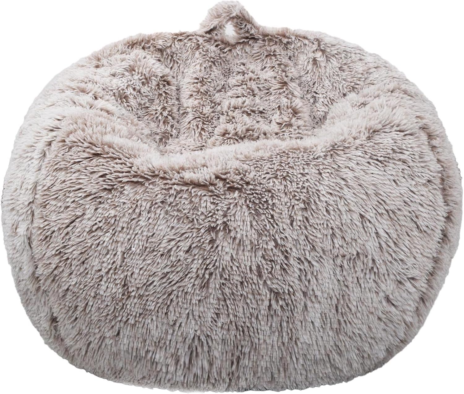 Detalle 2 de Kisoy KQ-001CamelS Stuffed Animal Storage Bean Bag Cover, Heather Camel Faux Fur