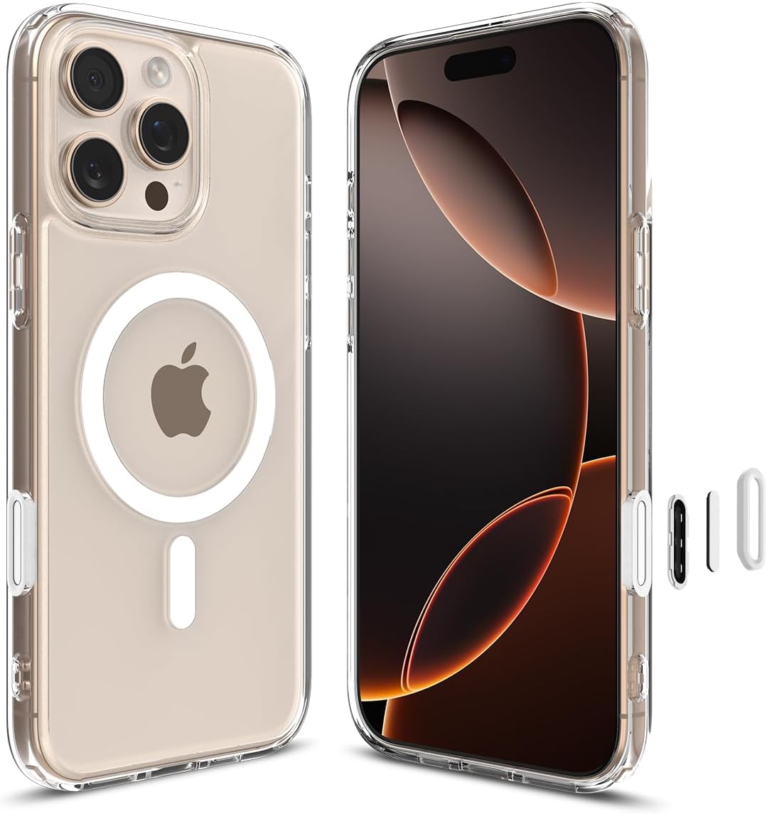 Detalle de Spigen Ultra Hybrid T MagFit pour iPhone 16 Pro (coque blanche) avec Camera Control