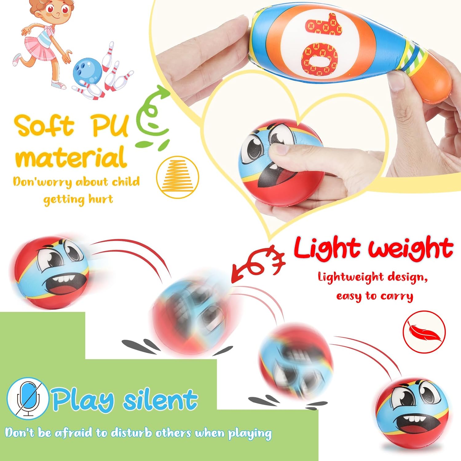 Thumbnail 5 de Bowling Set Kids for Tiny Bowlers
