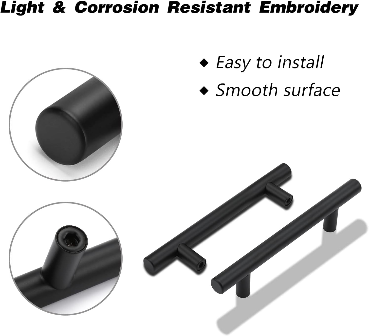Thumbnail 5 de LONTAN 128mm Black Kitchen Handles 12-pack 🏠