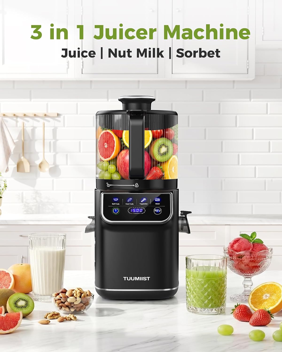 Thumbnail 1 de TUUMIIST TM880 SJ 3-in-1 Cold Press Juicer, 6.5-Inch Chute, 100 oz