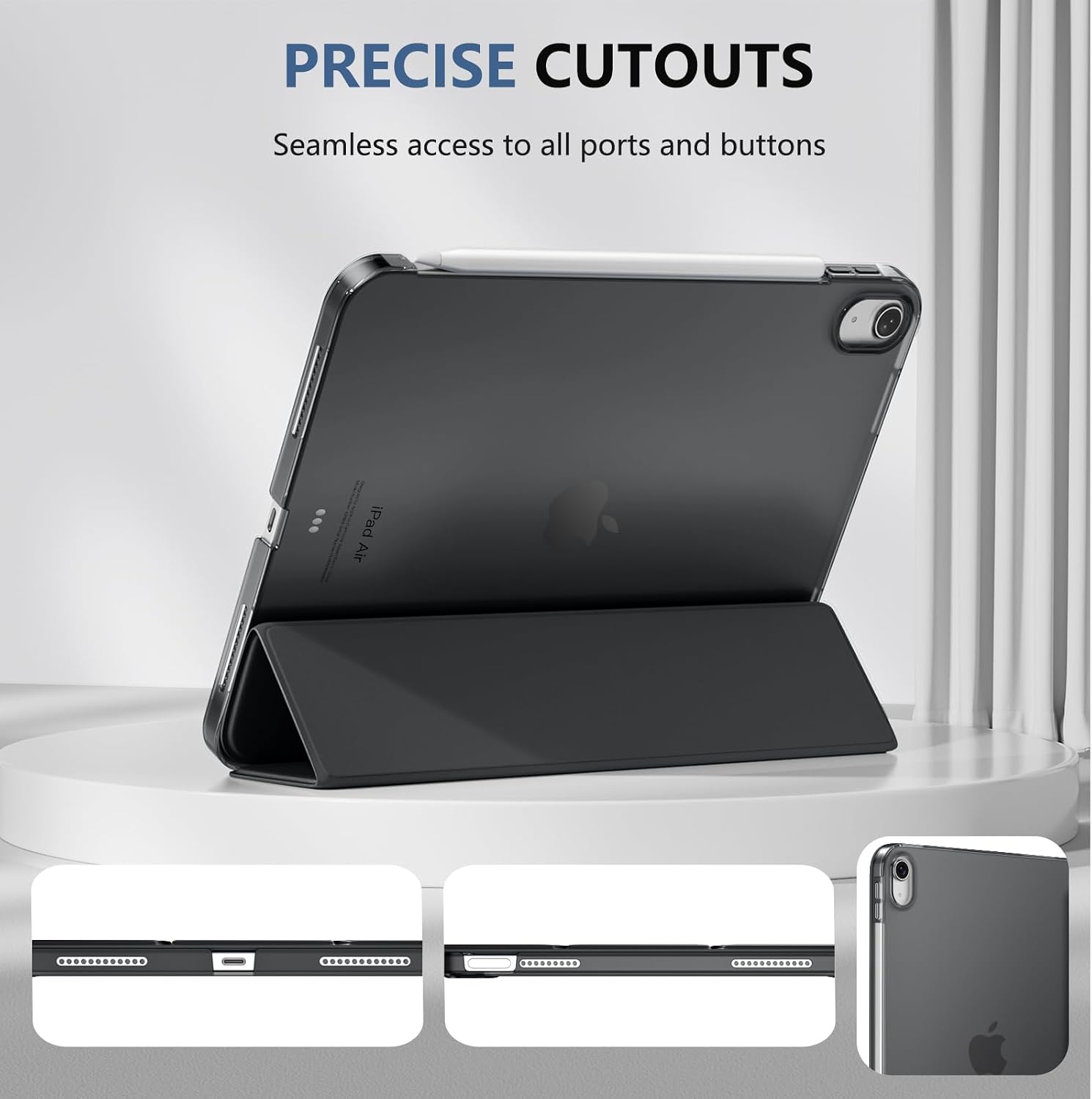 Detalle de Vobafe Case for iPad Air 11 Inch (M4/M3/M2) – 10.9" Translucent Back, Auto Wake/Sleep
