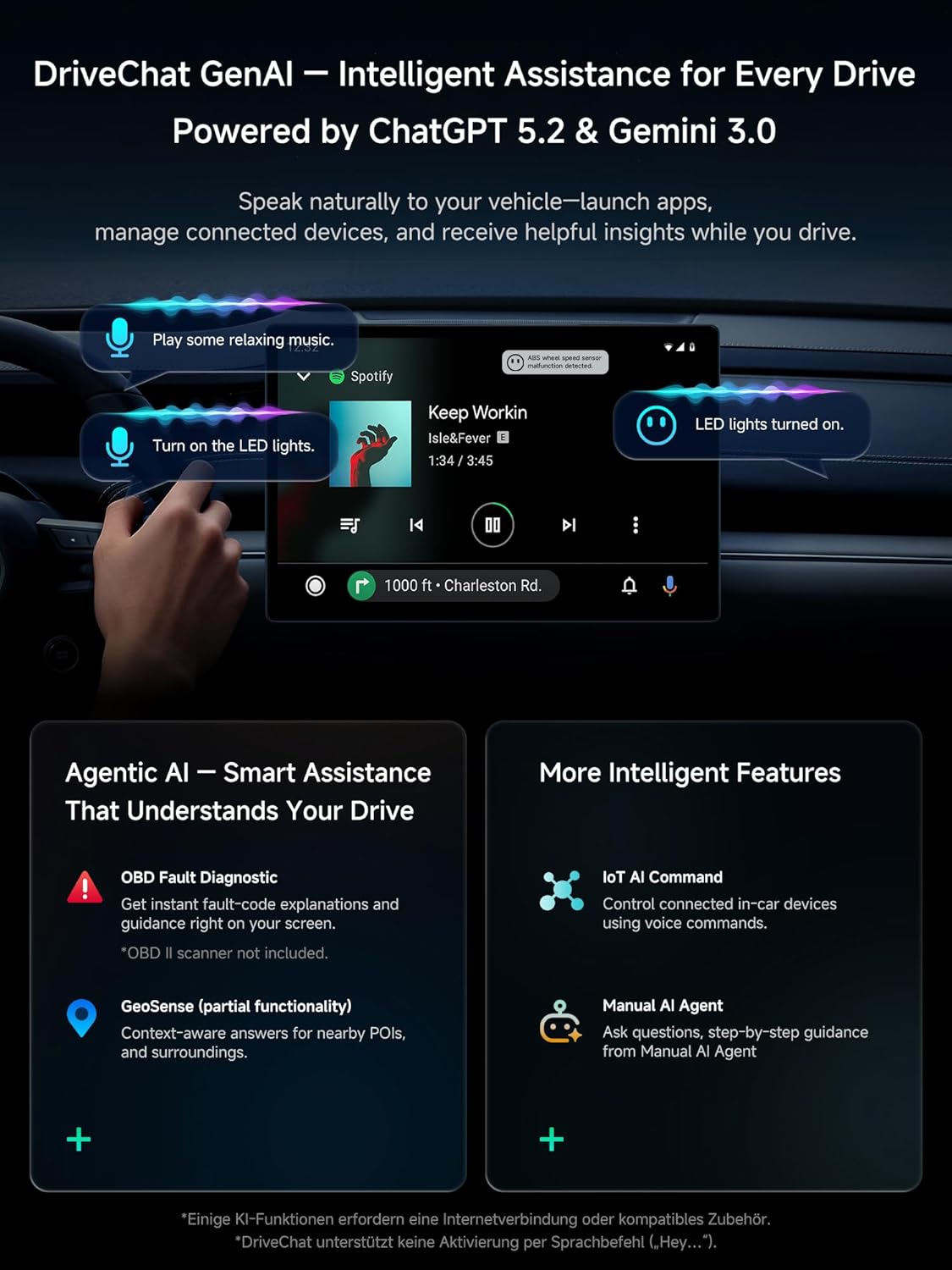 Detalle de ATOTOSELECT CB4A Wireless CarPlay Adapter: AI-powered dual‑Wi‑Fi Car Tech Upgrade