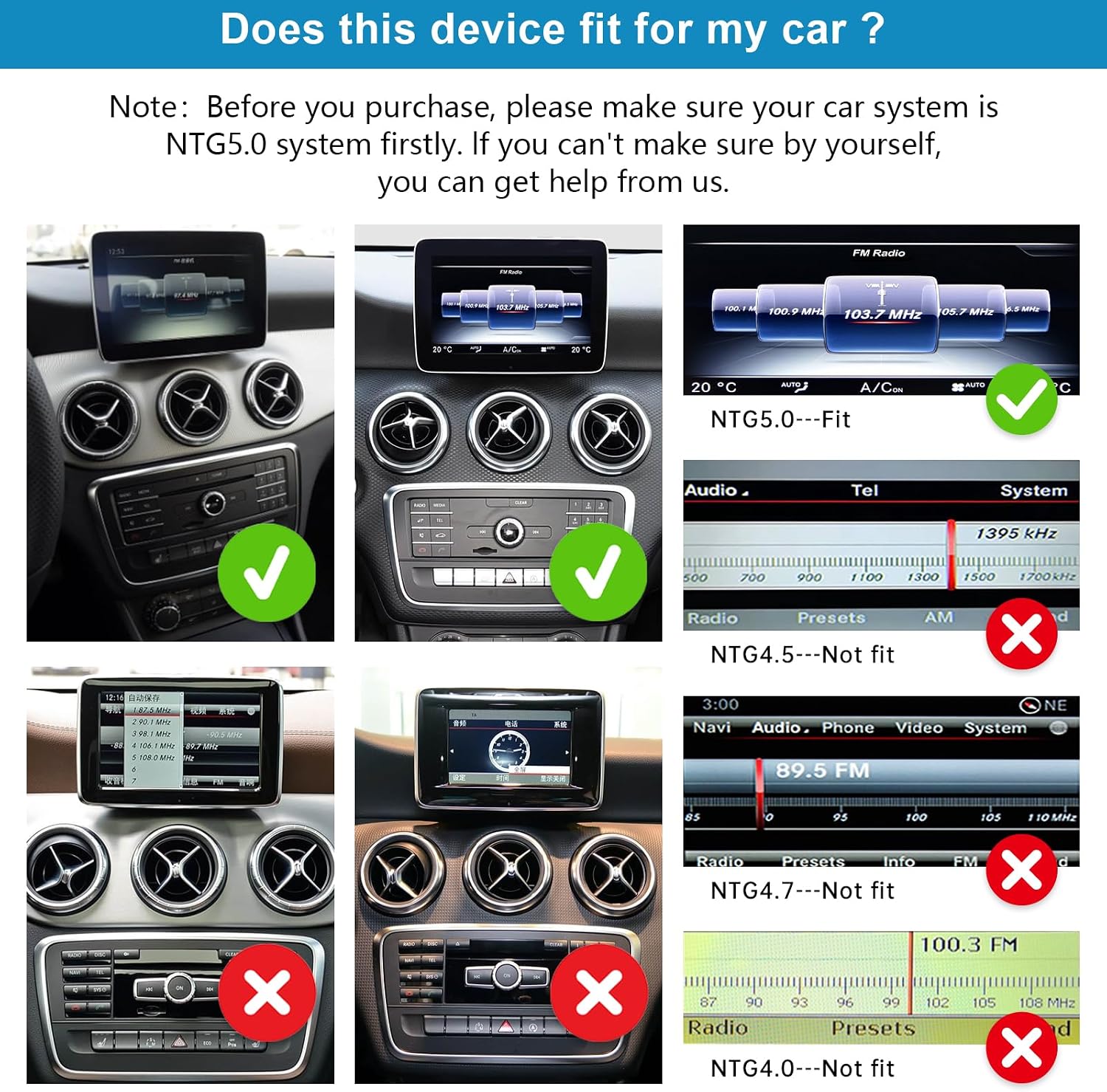 Detalle de Ninetom autoradio da 12,3 pollici per Mercedes Classe A/GLA/CLA (2016-2018) con CarPlay, Android Auto e GPS