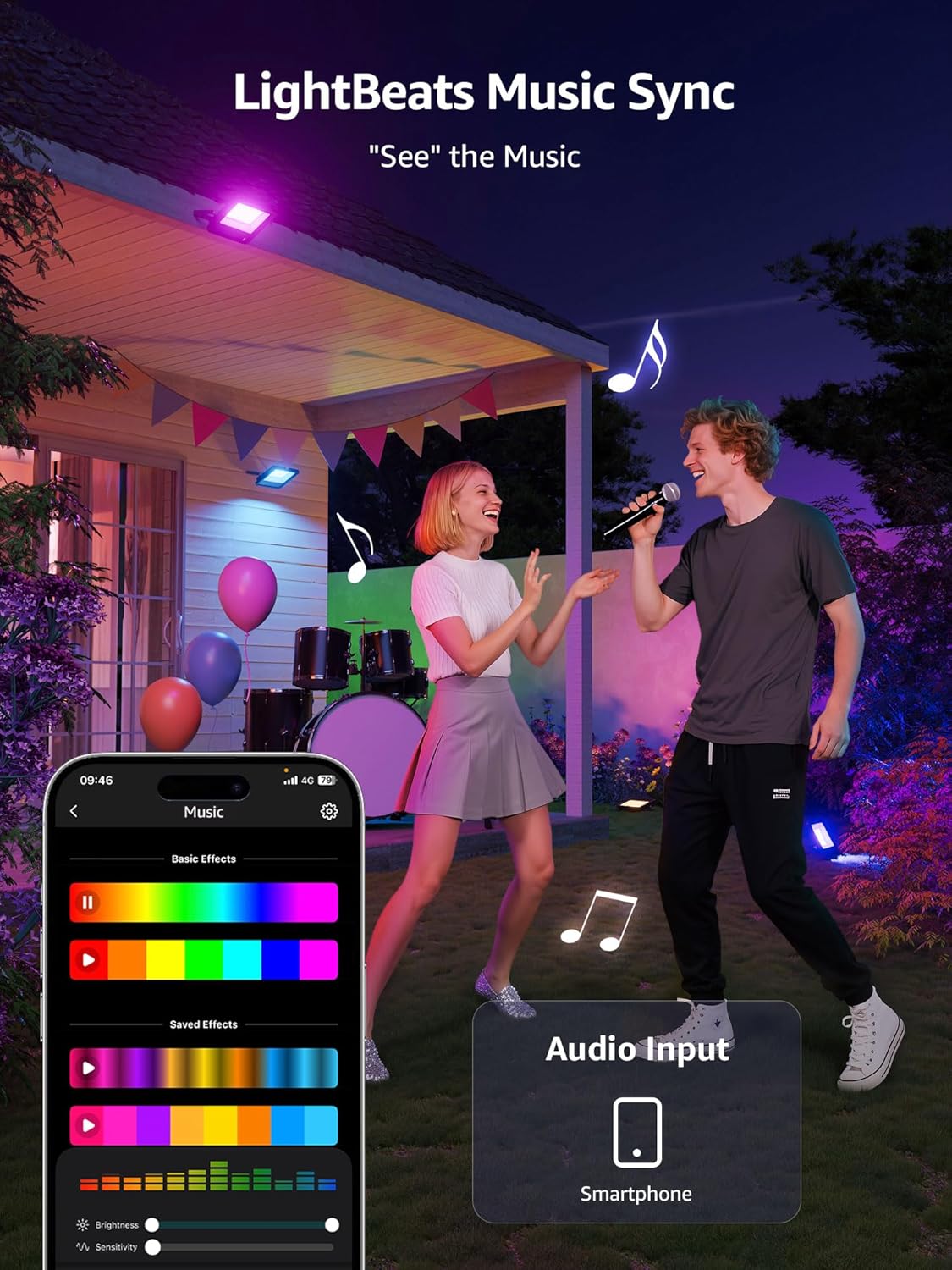 Thumbnail 5 de Lepro LED Flood Light Outdoor 30W: Colour Changing, AI Voice Control & Music Sync
