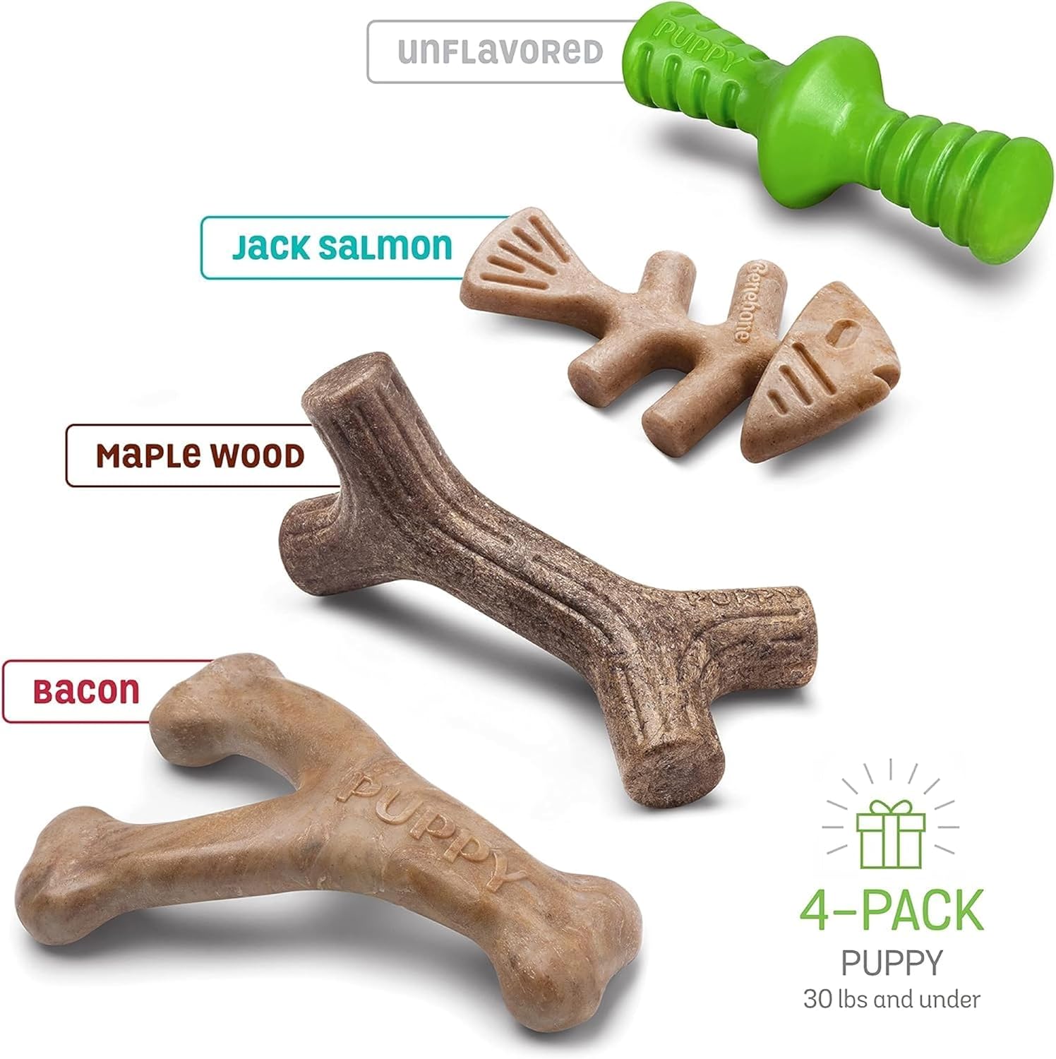 Detalle 2 de Benebone Boîte Cadeau Indestructible à mâcher pour Chiot – Lot de 4 jouets Benebone